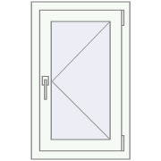 REHAU Euro 60 510x770 мм Білий (RAL 9016) з двох сторін