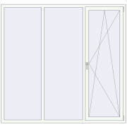REHAU Euro 70 2100x2000 мм Білий (RAL 9016) з двох сторін