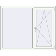 REHAU Euro 60 1500x1200 мм Білий (RAL 9016) з двох сторін REHAU Euro 60 1500x1200 мм Білий (RAL 9016) з двох сторін