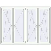 REHAU Euro 70 2000x1500 мм Білий (RAL 9016) з двох сторін REHAU Euro 70 2000x1500 мм Білий (RAL 9016) з двох сторін