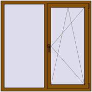 REHAU Euro 70 1400x1400 мм GOLDEN OAK з двох сторін REHAU Euro 70 1400x1400 мм GOLDEN OAK з двох сторін