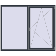 REHAU Euro 70 1800x1500 мм ANTHRACITE_GREY_STRUKTURAL з двох сторін