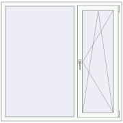 REHAU Euro 70 1450x1430 мм Білий (RAL 9016) з двох сторін