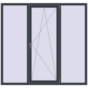 REHAU Euro 70 1900x1800 мм ANTHRACITE_GREY_STRUKTURAL з двох сторін