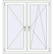 REHAU Euro 60 1120x1240 мм Білий (RAL 9016) з двох сторін