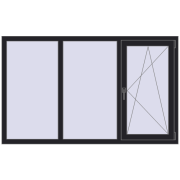 REHAU Brillant-Design 1800x1100 мм BLACK_ULTI-MATT з двох сторін