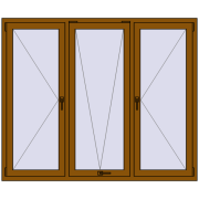 REHAU Euro 60 1800x1500 мм GOLDEN OAK з двох сторін