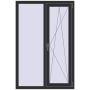 REHAU Euro 70 1000x1500 мм ANTHRACITE_GREY_GLATT з двох сторін REHAU Euro 70 1000x1500 мм ANTHRACITE_GREY_GLATT з двох сторін