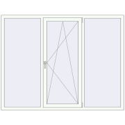 REHAU Euro 60 2000x1550 мм Білий (RAL 9016) з двох сторін REHAU Euro 60 2000x1550 мм Білий (RAL 9016) з двох сторін