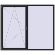 REHAU SYNEGO MD 2000x1700 мм BLACK_ULTI-MATT з двох сторін REHAU SYNEGO MD 2000x1700 мм BLACK_ULTI-MATT з двох сторін
