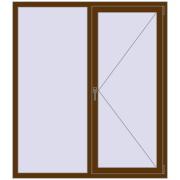 REHAU Euro 70 1450x1655 мм WALNUT з двох сторін