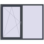 REHAU Euro 70 1750x1440 мм ANTHRACITE_GREY_STRUKTURAL з двох сторін