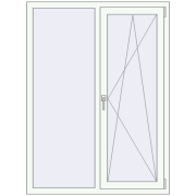 Вікна 1170x1550 мм REHAU Euro 70 Білий (RAL 9016) з двох сторін