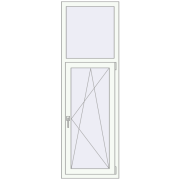 REHAU Euro 70 600x1840 мм Білий (RAL 9016) з двох сторін