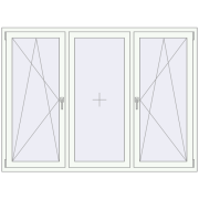 REHAU Euro 60 1910x1410 мм Білий (RAL 9016) з двох сторін REHAU Euro 60 1910x1410 мм Білий (RAL 9016) з двох сторін