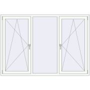 REHAU Euro 70 1999x1380 мм Білий (RAL 9016) з двох сторін