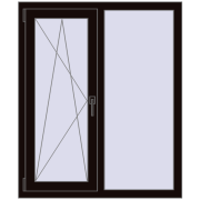 REHAU Euro 60 1000x1200 мм BLACK_BROWN з двох сторін