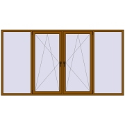 Вікна 3000x1600 мм REHAU Euro 70 GOLDEN OAK з двох сторін