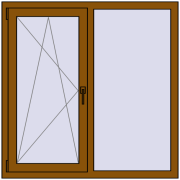 REHAU Euro 70 1200x1200 мм GOLDEN OAK з двох сторін