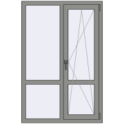 Altest Pony 375 1000x1500 мм RAL 9007 Grey aluminium з двох сторін