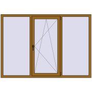 Вікна 2000x1400 мм REHAU SYNEGO MD LIGHT_OAK з двох сторін