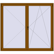 REHAU Euro 60 2000x1800 мм GOLDEN OAK з двох сторін