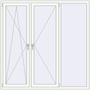 REHAU Euro 60 1800x1800 мм Білий (RAL 9016) з двох сторін REHAU Euro 60 1800x1800 мм Білий (RAL 9016) з двох сторін