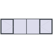 REHAU Euro 60 5000x1500 мм ANTHRACITE_GREY_STRUKTURAL з двох сторін
