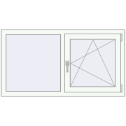 REHAU Euro 60 1300x700 мм Білий (RAL 9016) з двох сторін