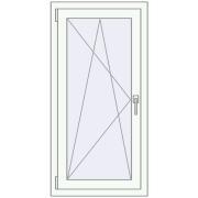 Вікна 600x1200 мм REHAU Brillant-Design Білий (RAL 9016) з двох сторін