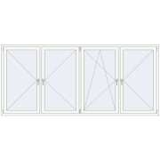 REHAU Euro 60 3100x1400 мм Білий (RAL 9016) з двох сторін