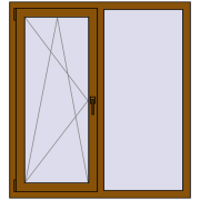 Вікна 1200x1300 мм REHAU Euro 70 GOLDEN OAK з двох сторін