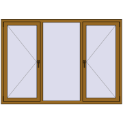 REHAU SYNEGO MD 2000x1400 мм LIGHT_OAK з двох сторін