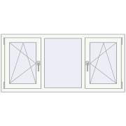 REHAU Euro 60 1500x700 мм Білий (RAL 9016) з двох сторін REHAU Euro 60 1500x700 мм Білий (RAL 9016) з двох сторін