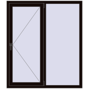 REHAU Euro 60 1300x1500 мм BLACK_BROWN з двох сторін