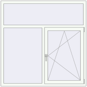 REHAU Euro 70 1500x1500 мм Білий (RAL 9016) з двох сторін REHAU Euro 70 1500x1500 мм Білий (RAL 9016) з двох сторін