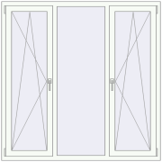 REHAU Euro 70 1600x1600 мм Білий (RAL 9016) з двох сторін