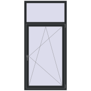 Вікна 950x2000 мм Altest Pony 375 RAL 9017 Traffic black з двох сторін