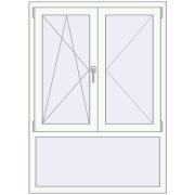 REHAU Euro 70 1040x1450 мм Білий (RAL 9016) з двох сторін