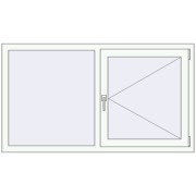 REHAU Euro 60 1470x830 мм Білий (RAL 9016) з двох сторін
