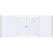 REHAU Euro 60 3170x1370 мм Білий (RAL 9016) з двох сторін