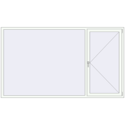 REHAU Euro 60 2600x1500 мм Білий (RAL 9016) з двох сторін REHAU Euro 60 2600x1500 мм Білий (RAL 9016) з двох сторін