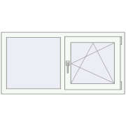 REHAU Euro 60 1200x600 мм Білий (RAL 9016) з двох сторін