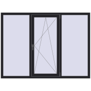 Вікна 1900x1400 мм REHAU Euro 60 BLACK_ULTI-MATT з двох сторін