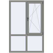 Altest Pony 375 1200x1800 мм RAL 9007 Grey aluminium з двох сторін