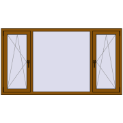 REHAU Euro 60 2000x1100 мм GOLDEN OAK з двох сторін
