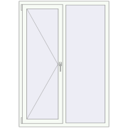 REHAU Euro 70 1180x1650 мм Білий (RAL 9016) з двох сторін REHAU Euro 70 1180x1650 мм Білий (RAL 9016) з двох сторін