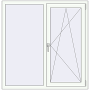 Вікна 1300x1300 мм REHAU Euro 60 Білий (RAL 9016) з двох сторін