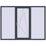 Вікна 2000x1500 мм REHAU SYNEGO MD ANTHRACITE_GREY_STRUKTURAL з двох сторін