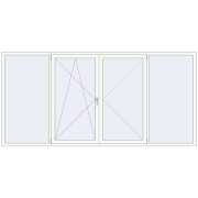 REHAU Euro 60 3200x1550 мм Білий (RAL 9016) з двох сторін